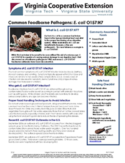 Cover, Common Foodborne Pathogens: E. coli O157:H7