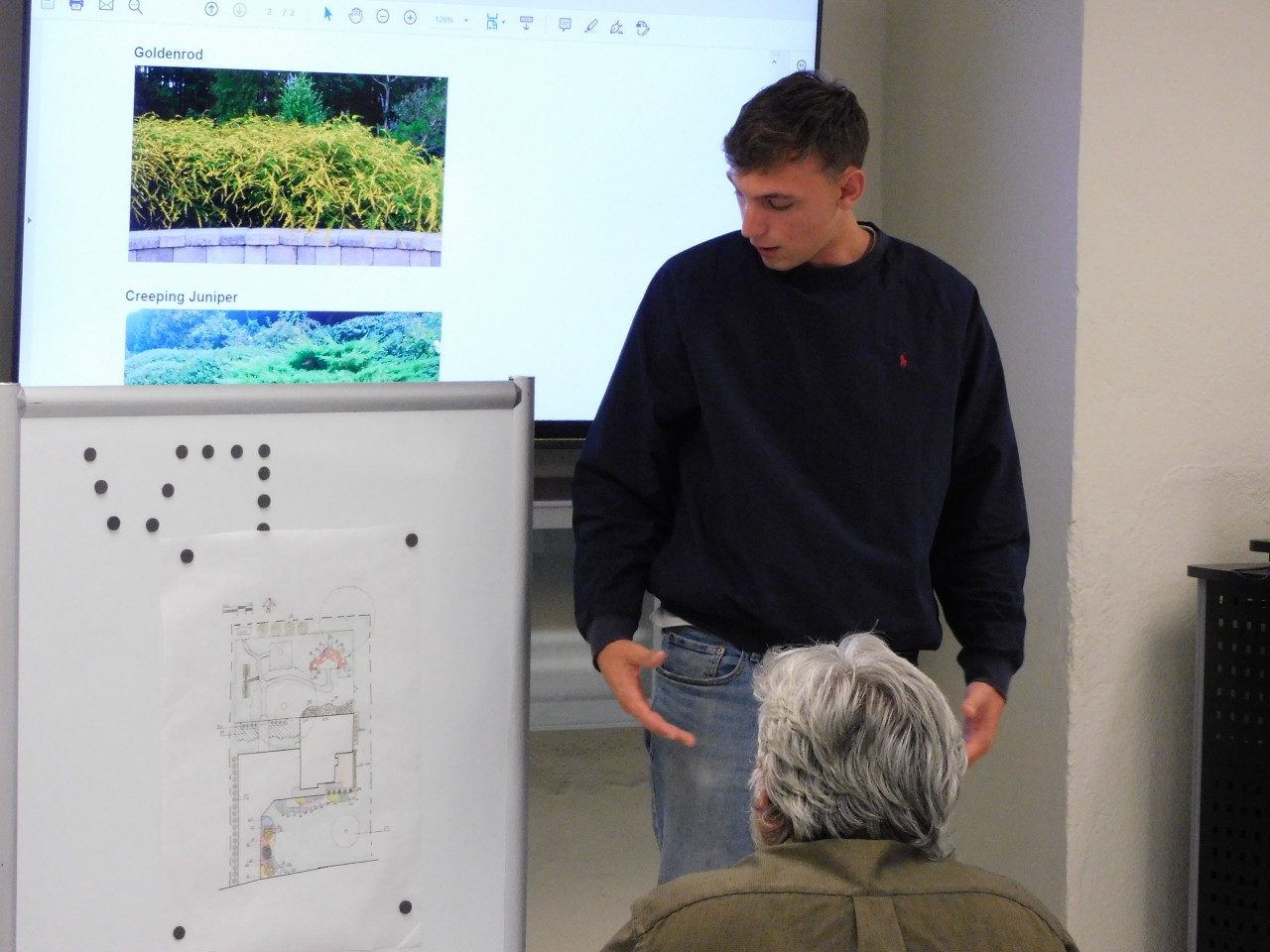 Students in the Landscape Design class present their designs.