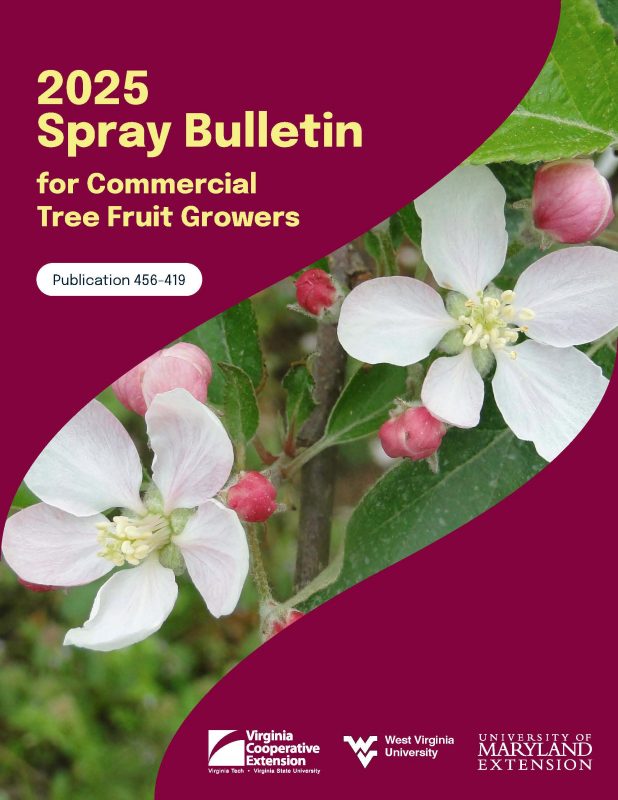2025 Spray Bulletin for Commercial Tree Fruit Growers Cover page of the publication.