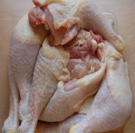 Raw chicken pieces