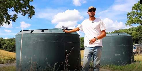 Host Farmer Demonstrating Reservoir Storage at System High Spot to Enable Gravity Flow to Stock Tanks.