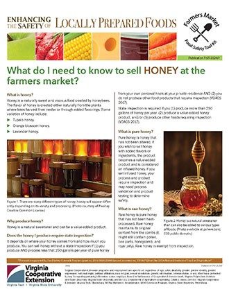 What do I need to know to sell HONEY at the farmers market?