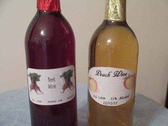 A couple of wine bottles with labels
