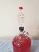 An air lock on a secondary fermenter container