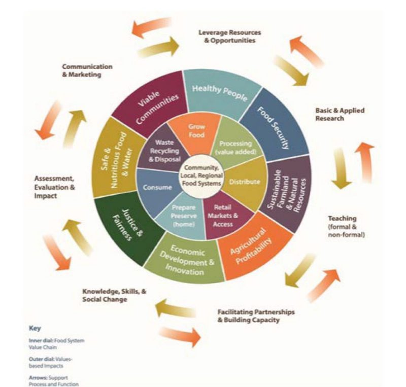 Fig. 1 VCE Model of community, local, and regional food systems.