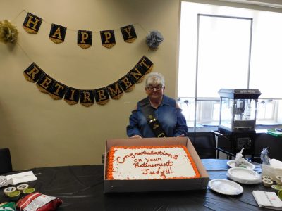 Judy Fielder honored at a retirement party.