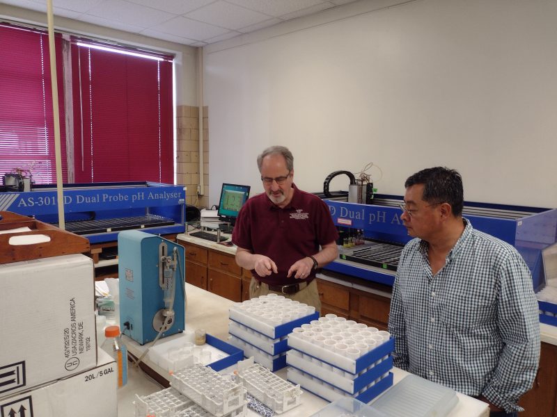 Steve Heckendorn, manager of the Soil Testing Lab, hosted Mario Buch, Director of Research at ENCA Ing.