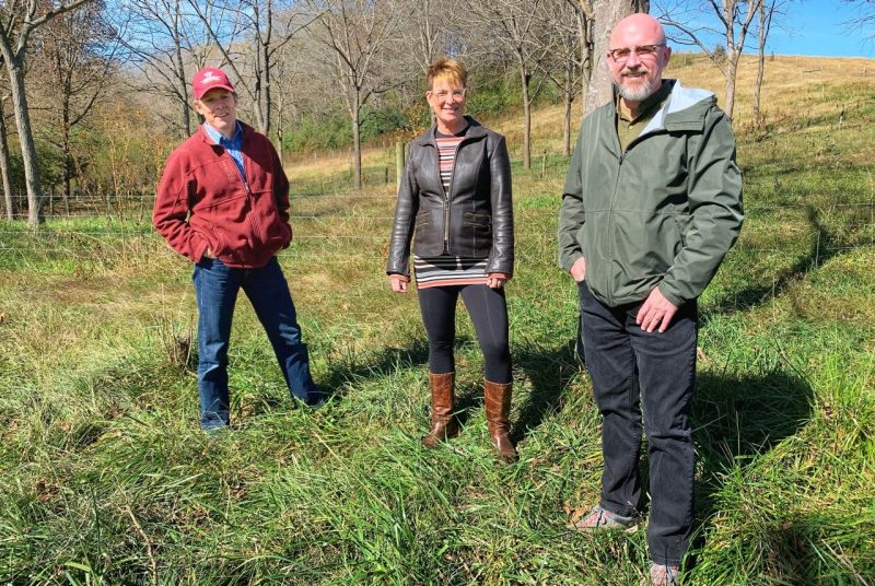 (Left to right) Professors John Fike, Liesel Ritchie, and John Munsell will work with farmers in the mid-Atlantic and Appalachia to increase the use of agroforestry in their operations.